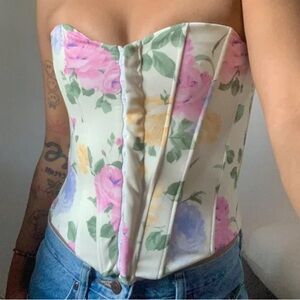 Zara Pastel Floral Corset Top